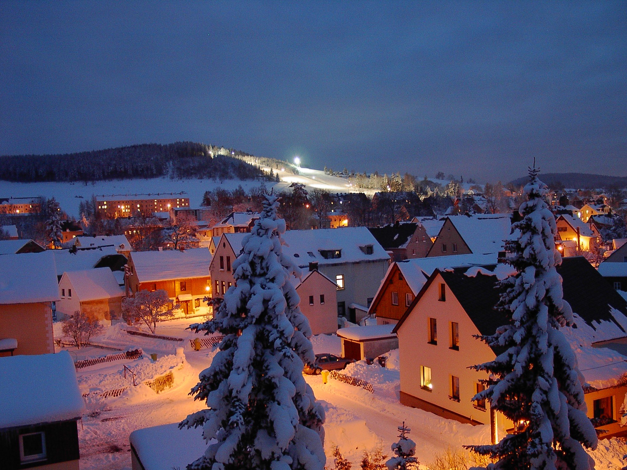 Crottendorf Blick zum Winterlift